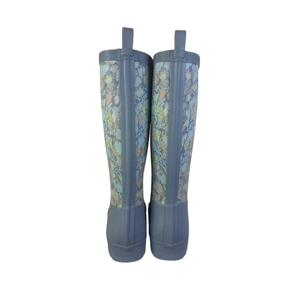 RARE - NWT Helly Hansen Madeline Rain Boots Blue Floral Print Waterproof Size 6W